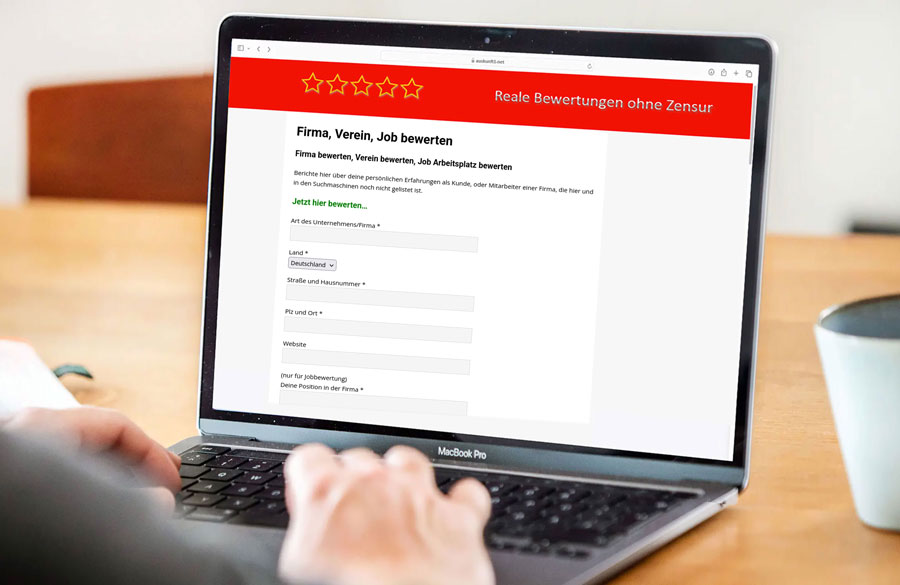 Firma bewerten, Verein bewerten, Arbeit Job bewerten